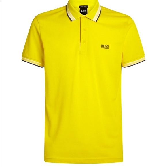 Boss Hugo Boss Golf Label polo shirt Yellow Large - Picture 1 of 3